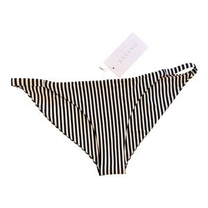 Asceno Simple Bikini Bottom in Jet Black Dense Line NWT